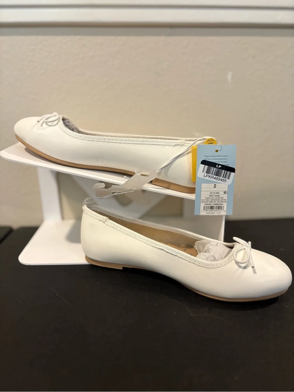 Girls' Diana Slip-On Ballet Flats - Cat & Jack White Little Girls Youth Size 2